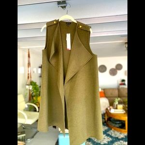 NWT Talbots Long Vest Olive Green